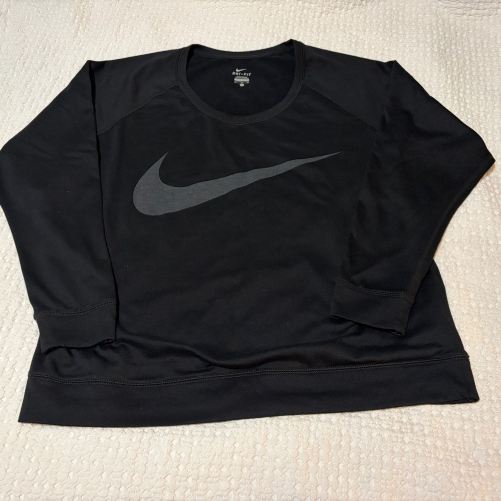 Nike Black Dri-FIT Top with Grey Swoosh